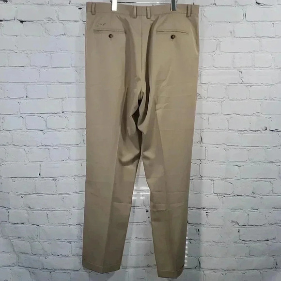 Greg Norman Mens 38/34 Khaki Golf Rip Stop Double Pleated Cuffs Metal Clasp - Picture 10 of 16